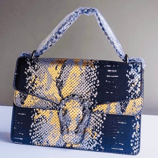 Luxury Snakeskin Print Handbag – Elegant Faux Leather Shoulder Bag for Women