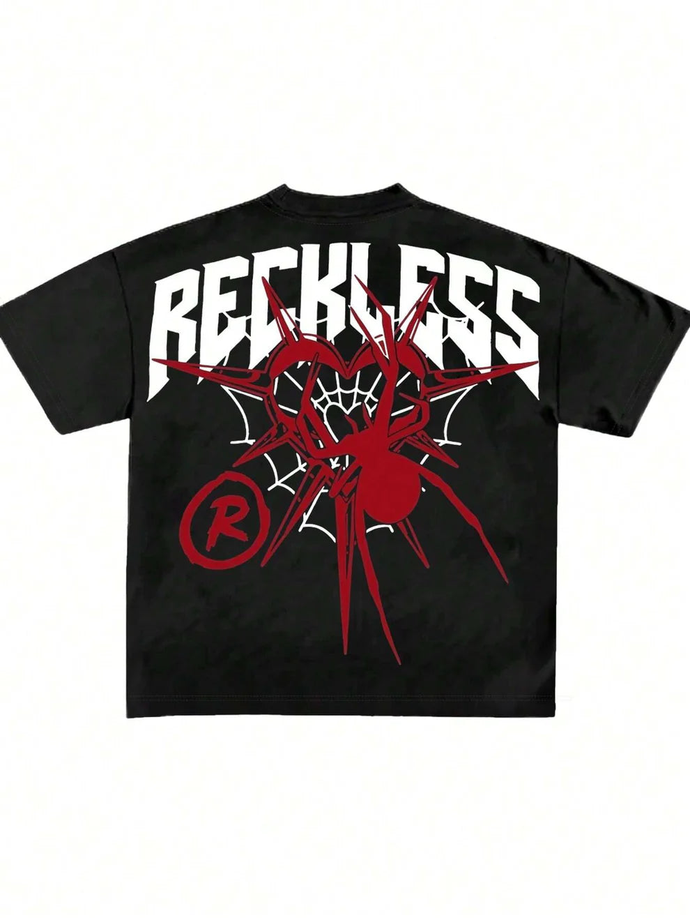 RECKLESS R HALF SLEEVES DROP SHOULDER TSHIRT