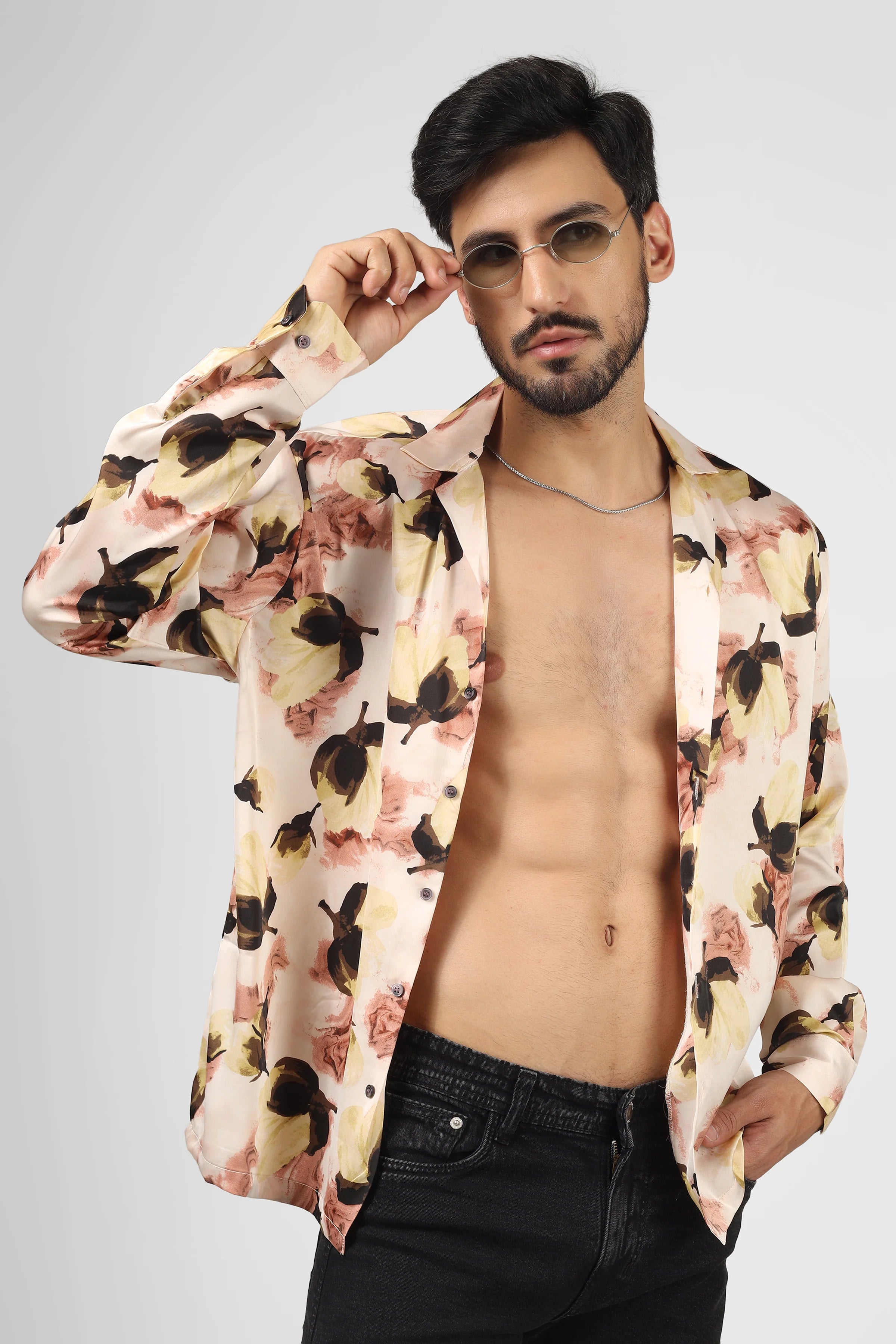 M FAKTÖR Satin Shirt - Floral Pink